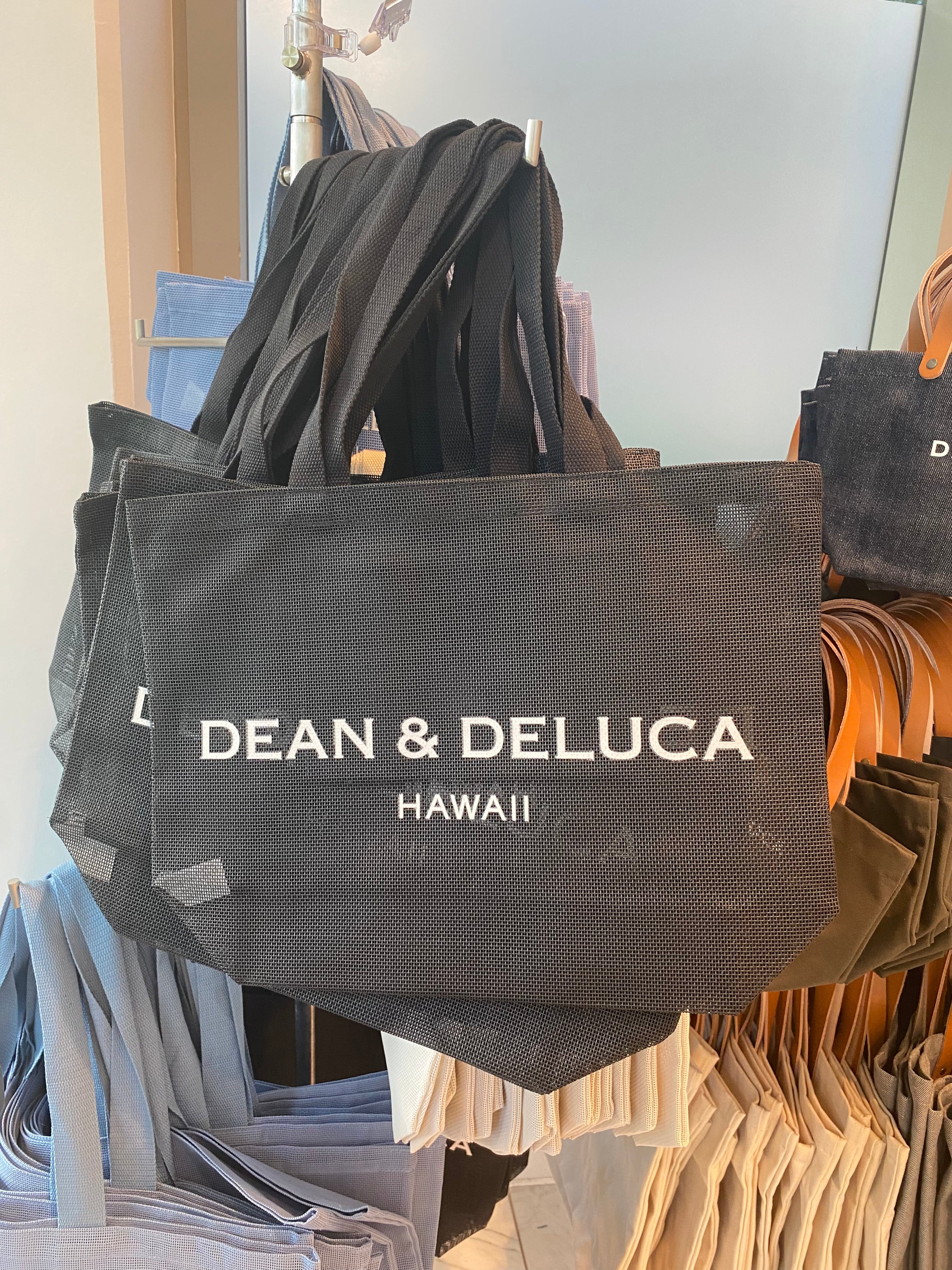 DEAN&DELUCA メッシュ トートバッグ 水色 Lサイズ - バッグ